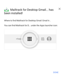 Mailtrack is geïnstalleerd