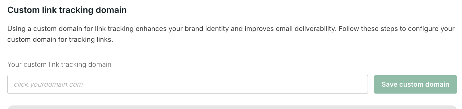 Instelling voor eigen link tracking-domein in het dashboard